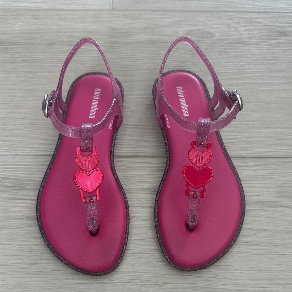 Mini Melissa Jelly Sandals Pink Heart